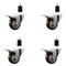 Service Caster 3'' Maroon Poly Swivel 1-1/2'' Expanding Stem Caster Set Total Lock Brake, 4PK SCC-EXTTL20S314-PPUB-MRN-112-4 - alternate 1
